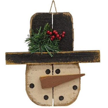 Rustic Hanging Pallet Snowman Head - The Fox Decor